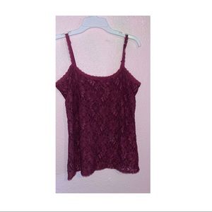 FLORAL LACE BURGUNDY CAMI